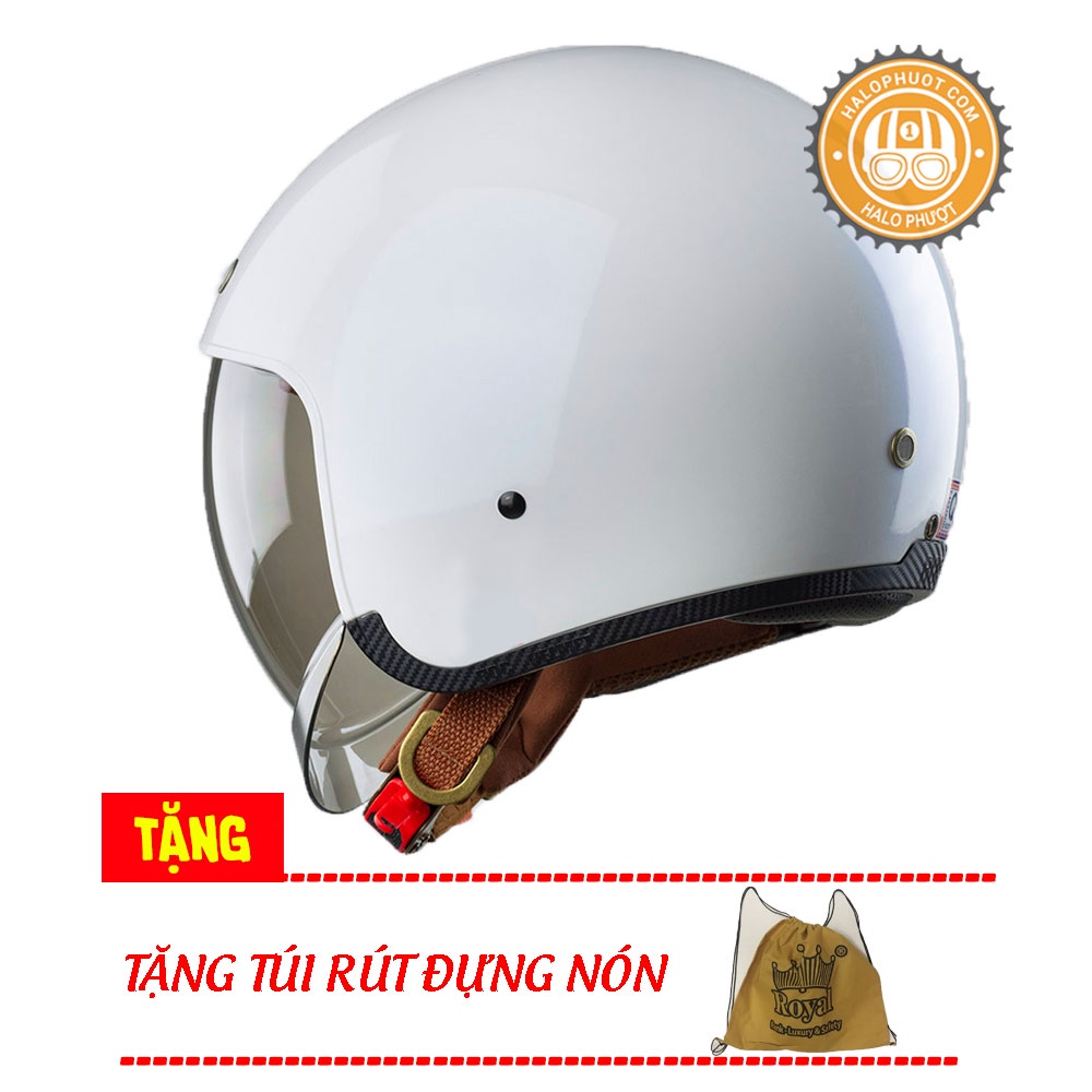 Nón bảo hiểm kính âm Royal M139 Trắng ngọc trai (tặng balo rút)