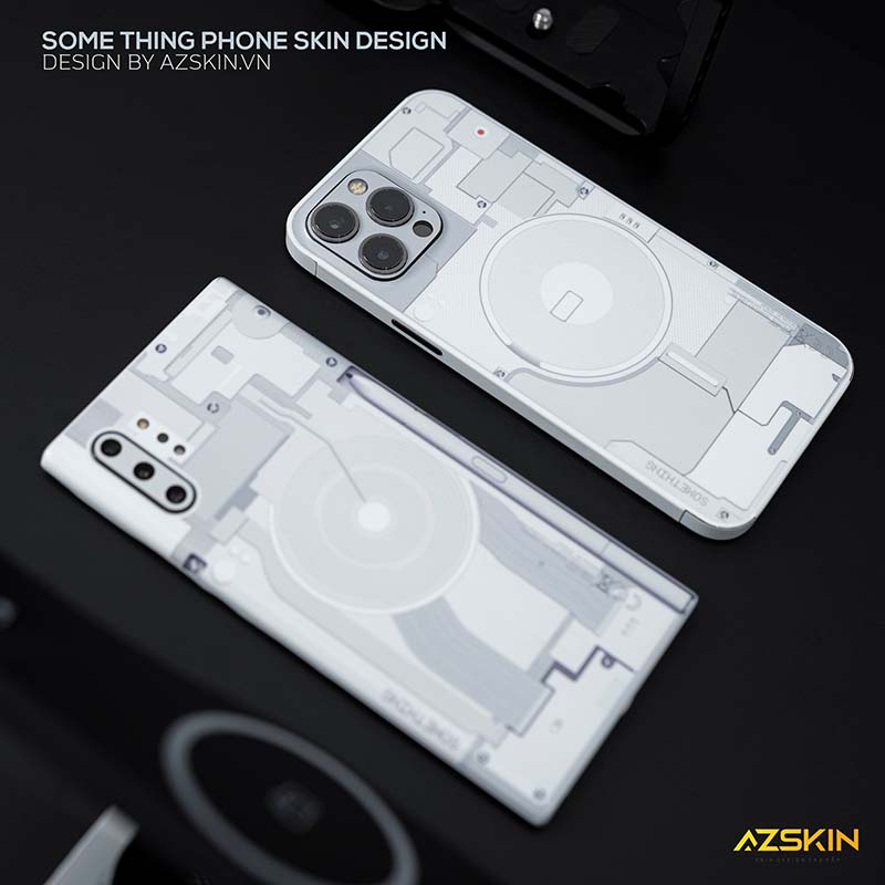 Miếng Dán Skin Nothing/Something Trắng Cho Mọi IPhone | Chất Liệu Film Chính Hãng, Bền Màu, Dán Full Lưng Viền Máy