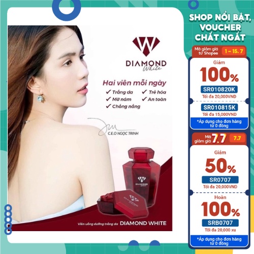 Viên Trắng Da Diamond White Ngọc Trinh 2020 chính hãng nguyên tem