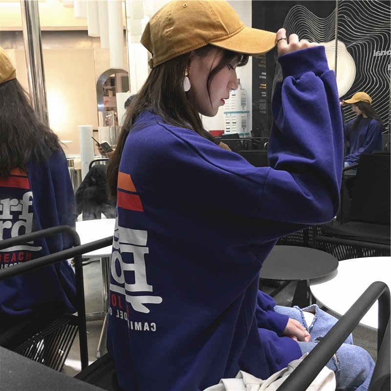 Áo Sweater Tay Dài Dáng Rộng Thời Trang Cho Nữ