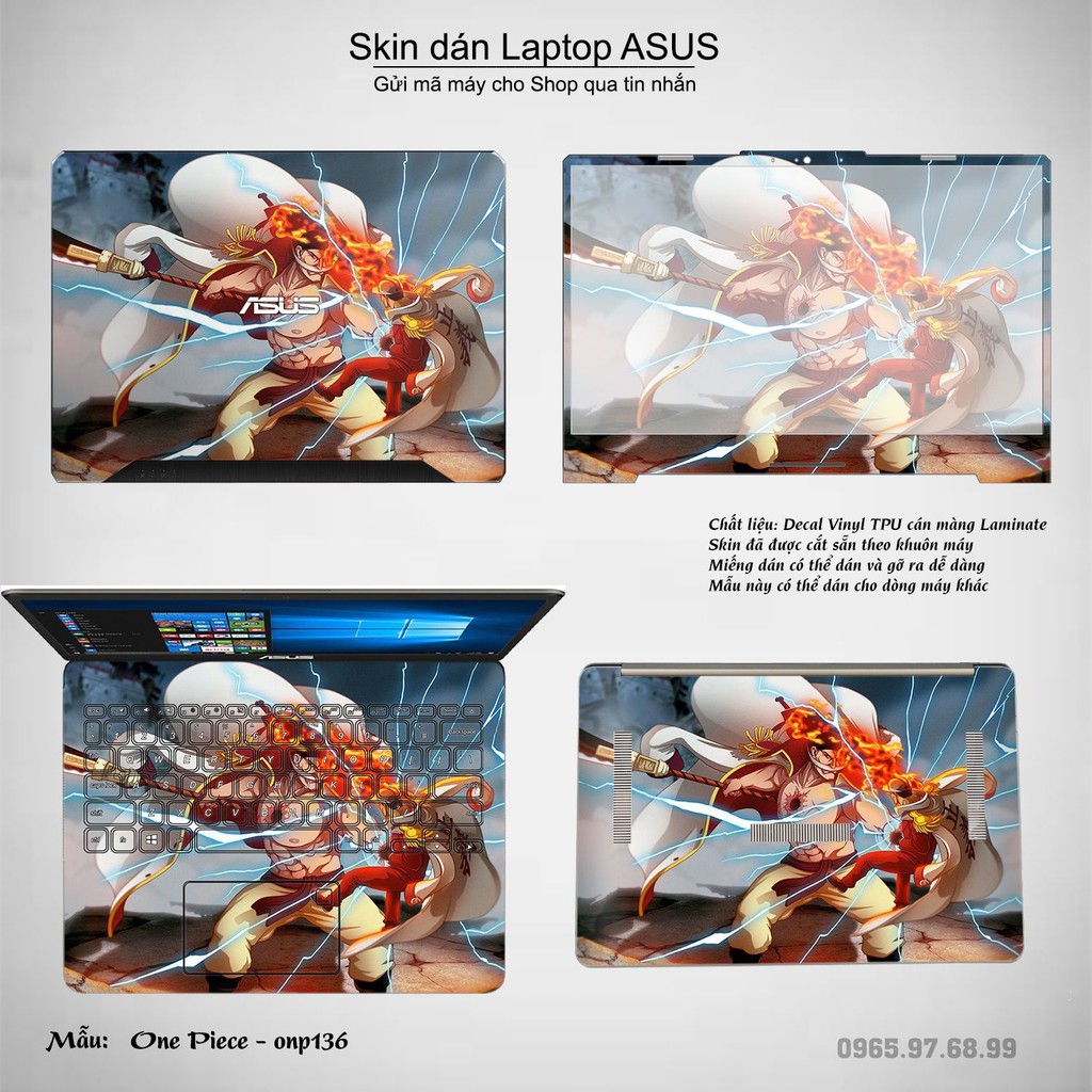 Skin dán Laptop Asus in hình One Piece nhiều mẫu 16 (inbox mã máy cho Shop)
