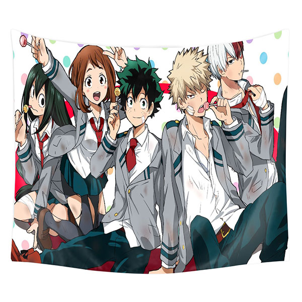 Tấm vải treo tường trang trí phòng ngủ in hình Anime My Hero Academia