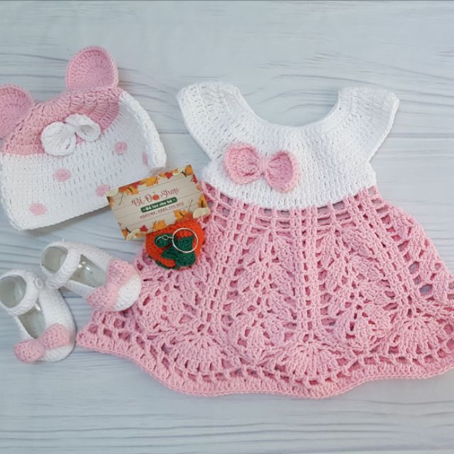 Set váy 3 món - Đồ len handmade cho bé !