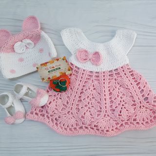 Set váy 3 món - Đồ len handmade cho bé !