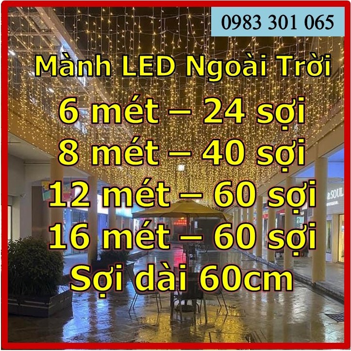 Giá Sỉ Đèn mành thả rủ Ngang 16m 60 Sợi dài 50-60cm (không nháy), giáng sinh noel, tết năm mới, siêu đẹp Loại 1