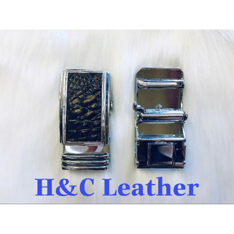 Đầu thắt lưng da cá sấu thật 100% , bản nịt rộng 3.5cm 004