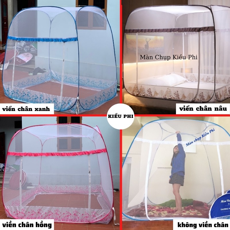 Màn chụp tự bung gấp gọn Kiều Phi - Mẫu mùng chụp đỉnh vuông thông minh 1m2 1m6 1m8 2m2 siêu bền