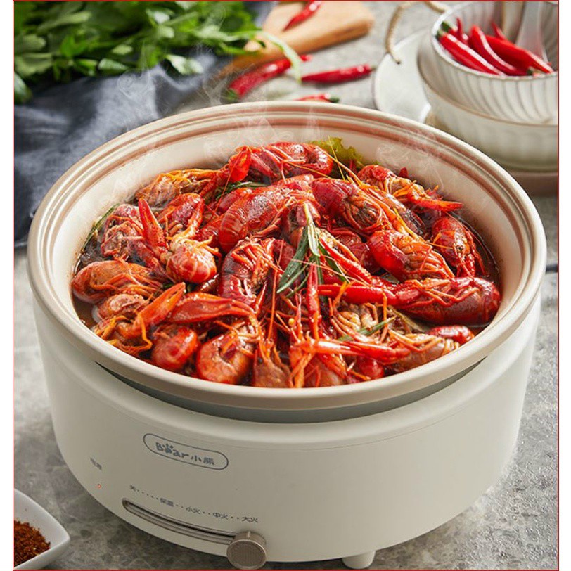 Nồi Lẩu Điện 2 Ngăn BEAR B06R6 6L Màu Be - BẢO HÀNH 12 THÁNG