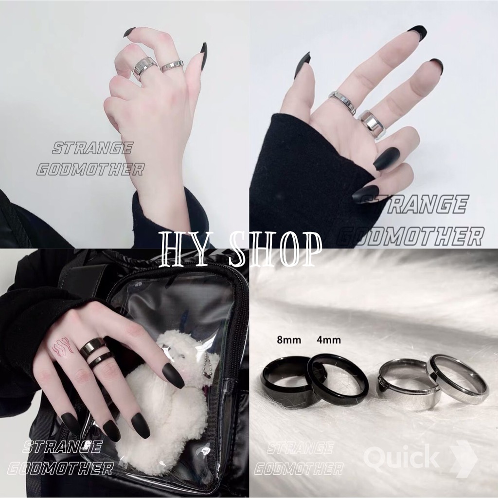 Nhẫn titan trơn nam nữ không gỉ cá tính unisex bts - nhẫn cao cấp cho cặp đôi