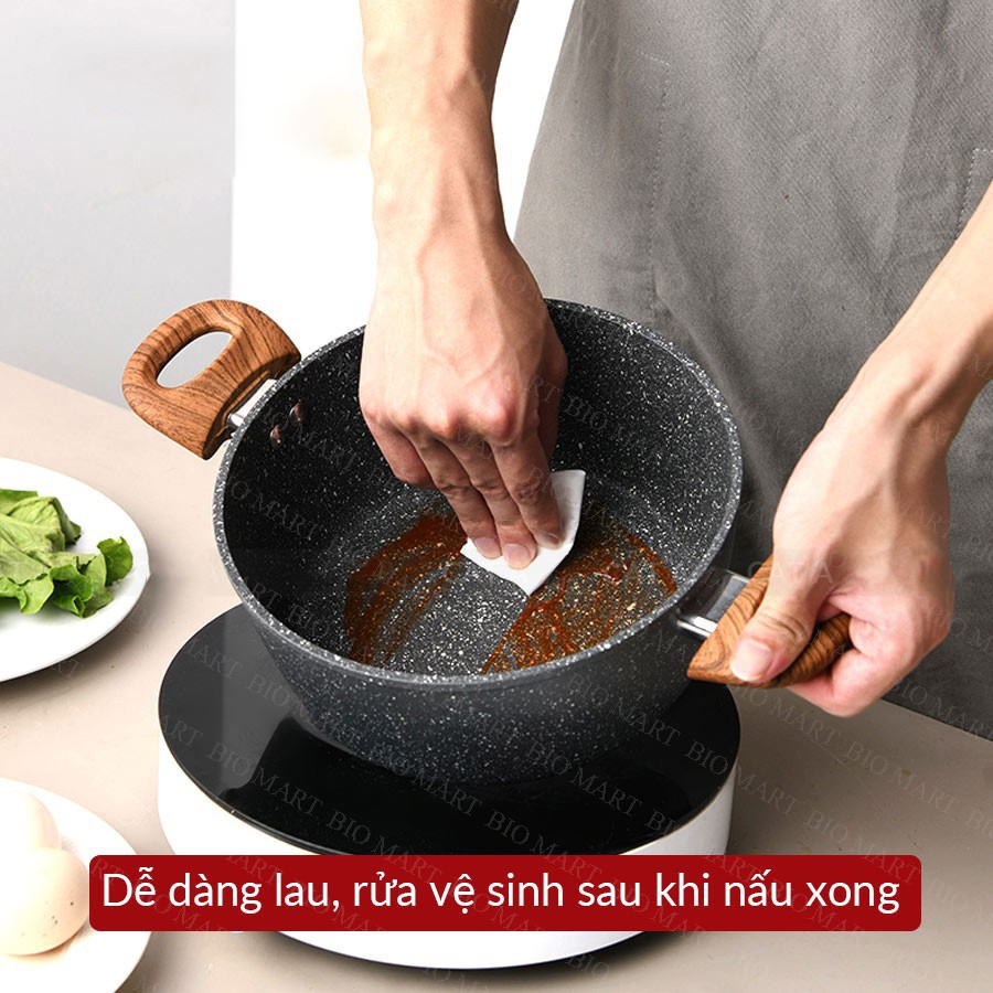 Nồi vân đá chống dính cao cấp – Nồi chống dính Size đáy từ 20-24cm - Tiện lợi, đa chức năng – BIO147