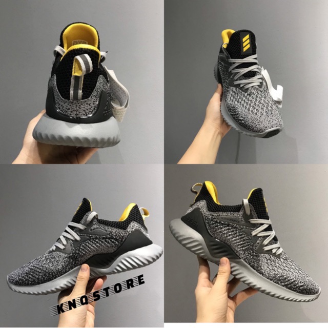 (ẢNH THẬT+VIDEO) giầy sneaker Alpha bounce Xám Đen Lót vàng