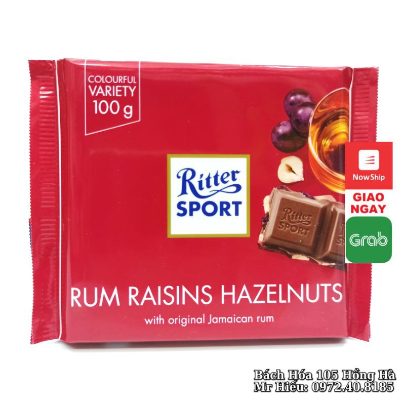 [T8/2021] Socola Ritter Sport thanh 100g