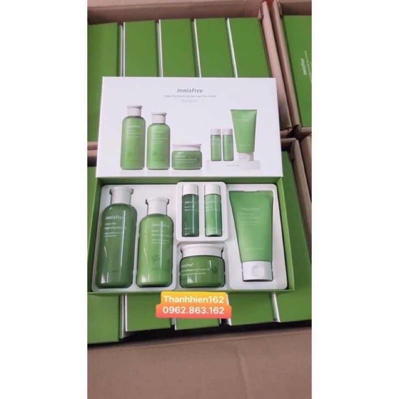 ( CHÍNH HÃNG ) Bộ Dưỡng Da Trà Xanh 6 Sản Phẩm Innisfree Green Tea Balancing Skin Care Trio Set EX