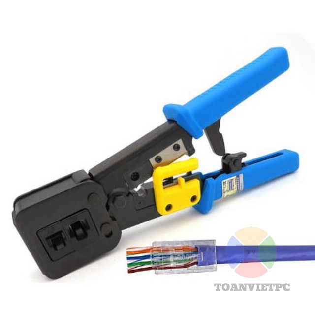 Kìm Bấm Hạt Mạng Xuyên Thấu TOOLS Tặng kèm 10 đầu bấm