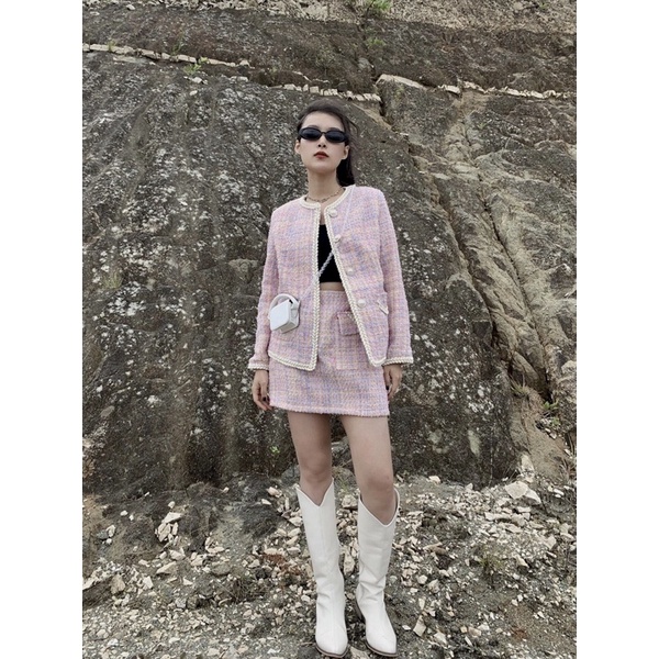 WHITELAZZ | Set áo blazer chân váy - Fiona Tweed Set