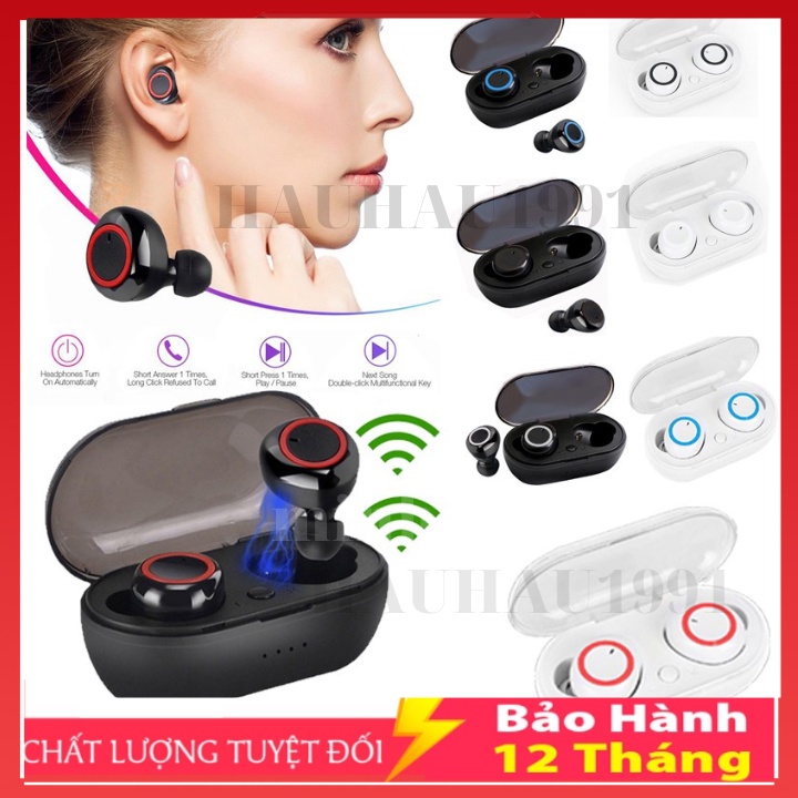 Tai Nghe Bluetooth Y50.không dây thể thao ngoài trời TWS2 5.0,Bảo Hành 12 Tháng