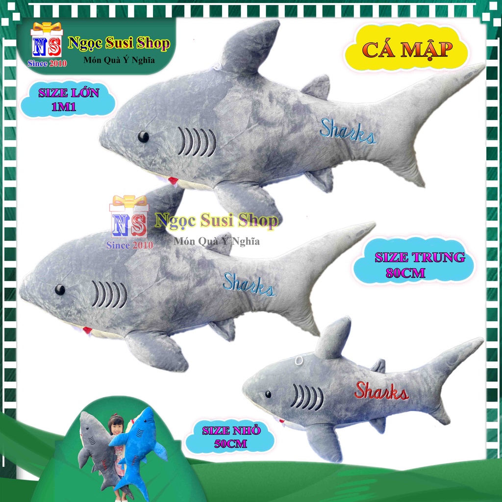 THÚ NHỒI BÔNG CÁ MẬP SHARK SIÊU TO KHỔNG LỒ CHO BÉ ÔM NGỦ I GẤU BÔNG CÁ MẬP SHARK SIÊU MỀM MỊN CAO CẤP