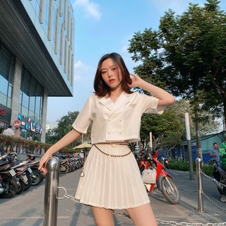 Áo sơ mi cổ vest trằng by natthy style