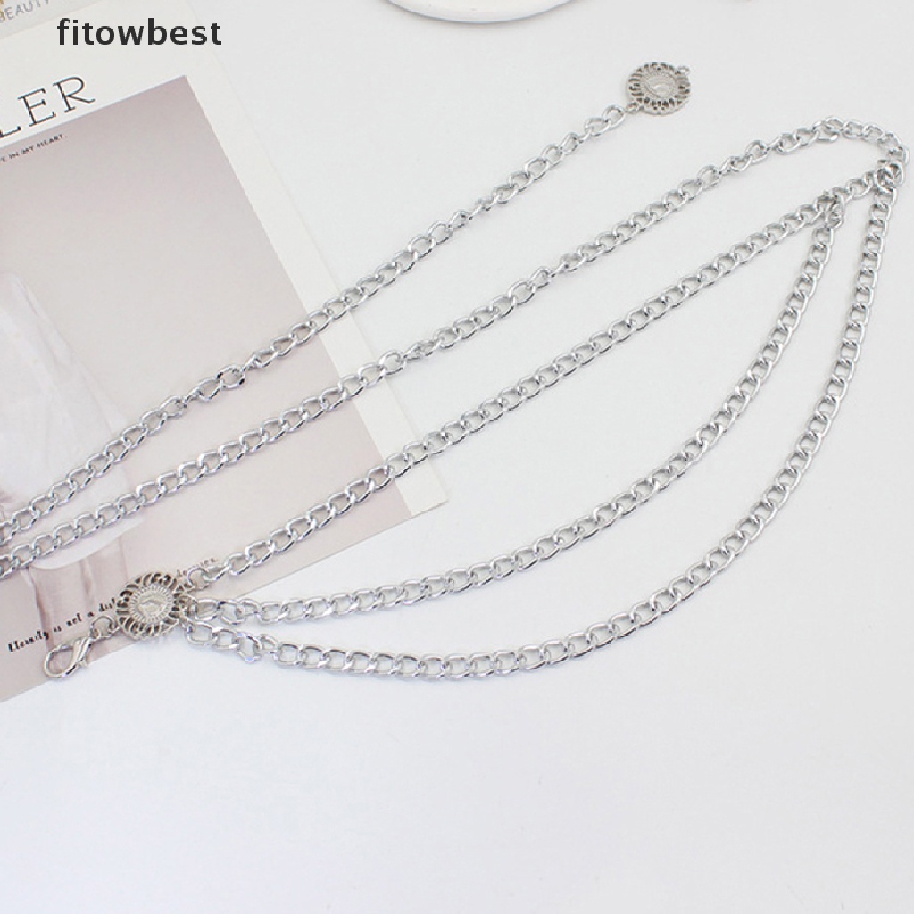 Thắt Lưng Dây Xích Dài Nhiều Lớp Bằng Kim Loại Tùy Chỉnh Thời Trang Cho Nữ