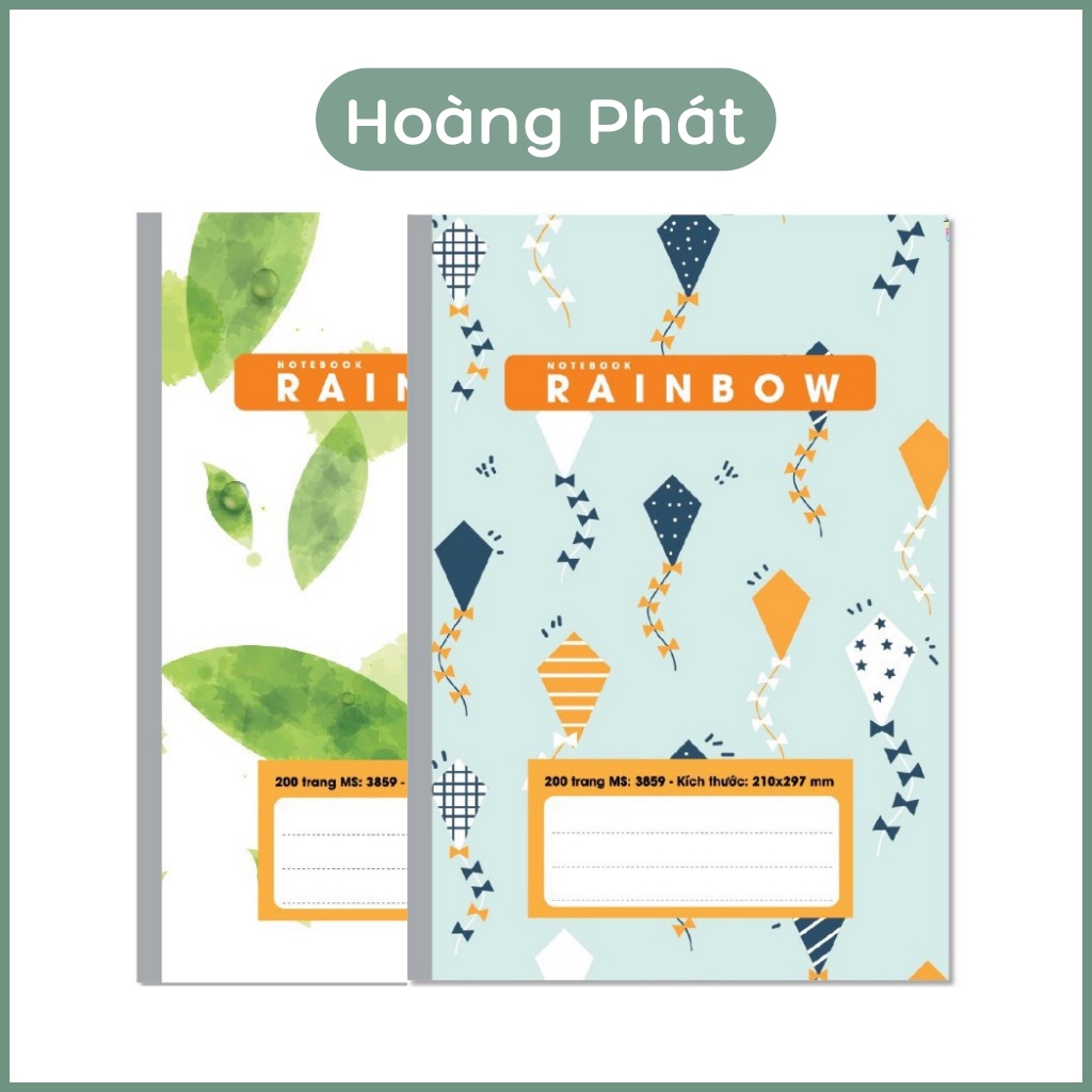 Sổ may gáy Rainbow A4 Hải Tiến 200 trang - Sổ A4 - Sổ bìa bồi Hải Tiến Rainbow A4 200tr Siêu Đẹp Hoàng Phát