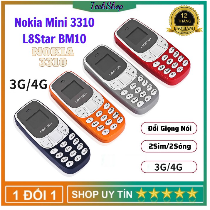 Điện Thoại Mini Nokia Mini 3310 L8Star BM10 - Mẫu Mới 2021 - 2 Sim 2 Sóng [Đổi 1 Trong 10 Ngày-Bảo Hành 12 Tháng]