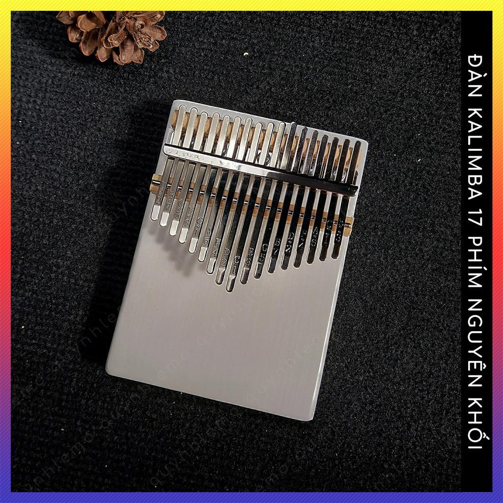 Đàn kalimba 17 phím màu trắng QUYNHLEMO cao cấp nguyên khối hình chữ nhật tặng kèm phụ kiện
