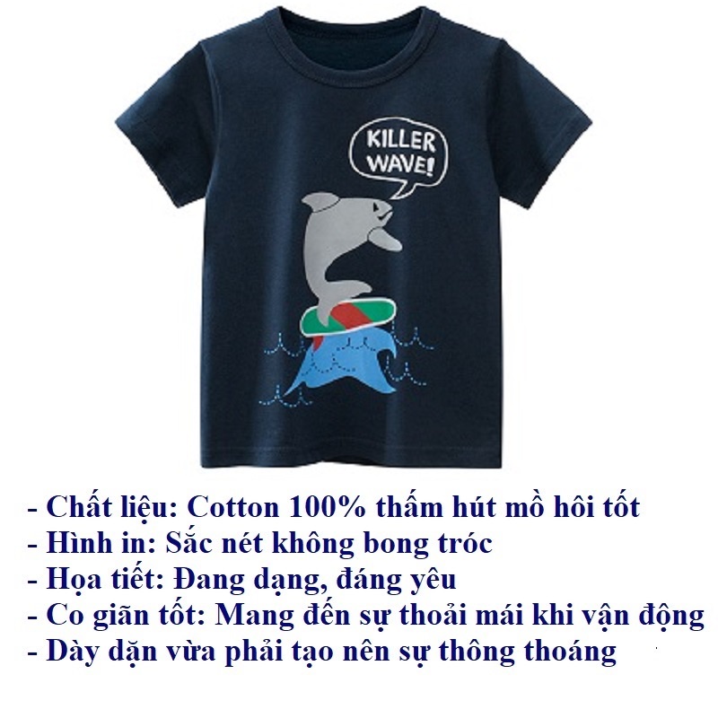 Áo phông bé trai cộc tay hàn quốc thời trang trẻ em mùa hè SKIDS