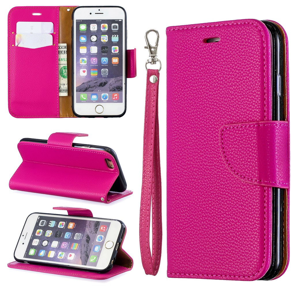 Bao da điện thoại dạng ví dây đeo cho iPhone 6/6S/6 Plus/6S Plus | BigBuy360 - bigbuy360.vn