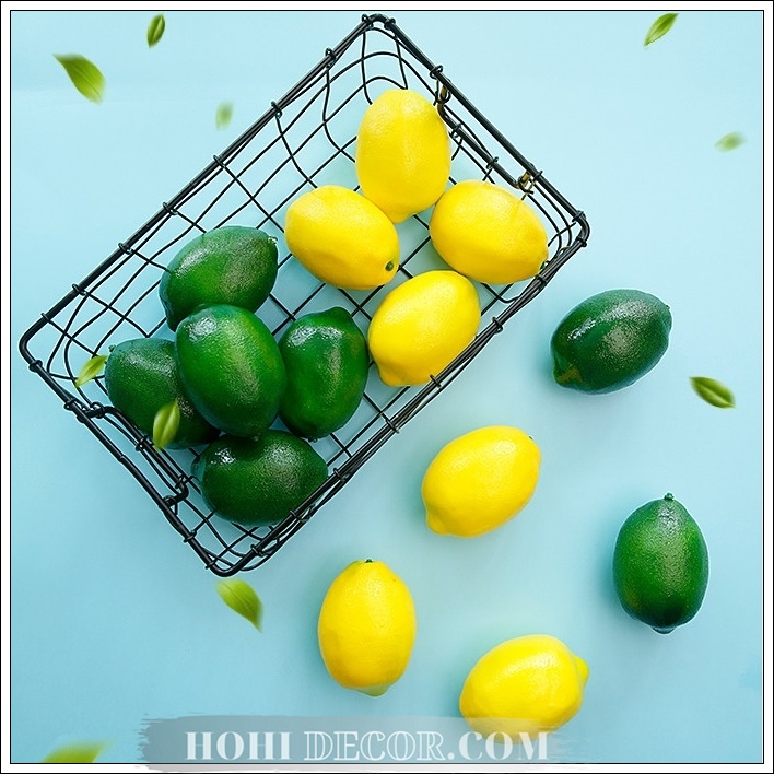 Quả Chanh Giả Vàng, Xanh, Lát Chanh, Mô Hình Trái Cây Nhựa Trang Trí, Đạo Cụ Chụp Ảnh Sản Phẩm, Đồ Ăn -  Hohi Decor