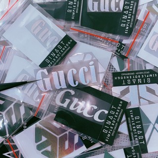 Decal Logo Sticker Patch in áo ủi trực tiếp lên vải hình chữ GC