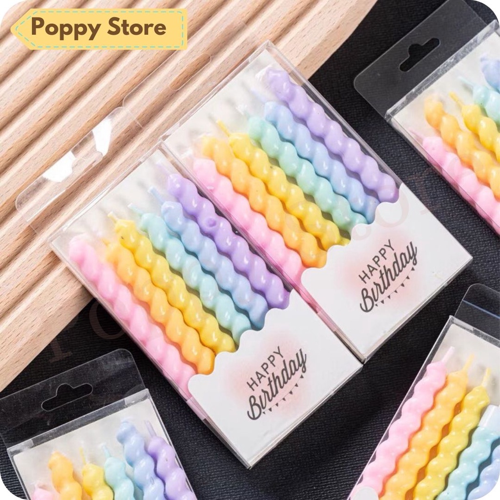 NẾN SINH NHẬT - NẾN MÀU PASTEL PHONG CÁCH HÀN QUỐC - NẾN KHÔNG KHÓI - POPPY STORE