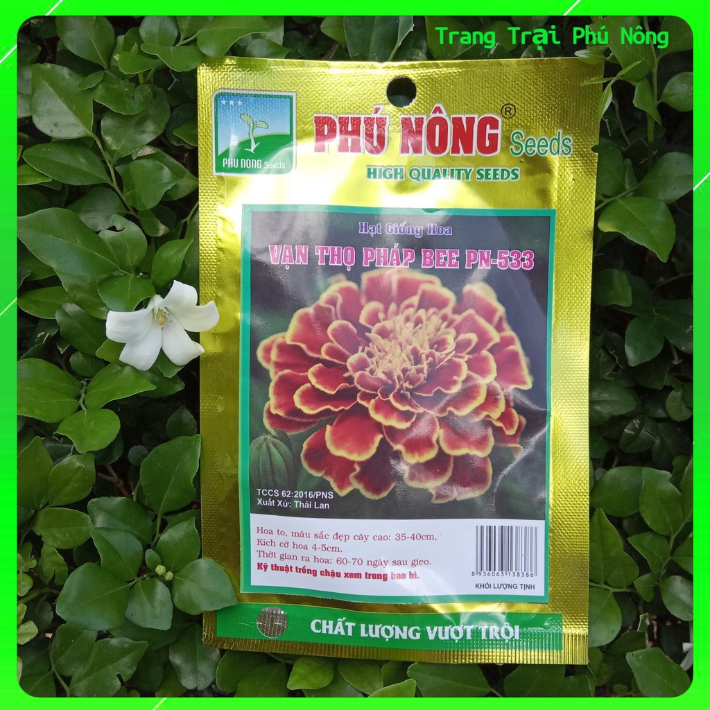 Hạt Giống Hoa Vạn Thọ Pháp Bee PN-533 Phú Nông - Gói 1g - French Marigold 'Bee' Type