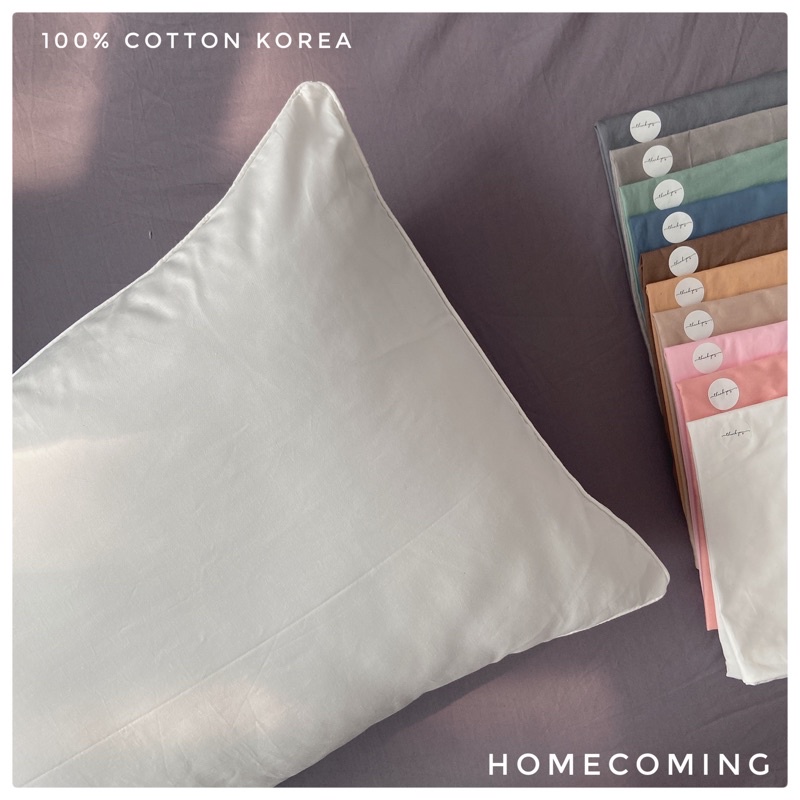 Vỏ gối nằm cotton trơn màu phong cách Hàn Quốc cao cấp