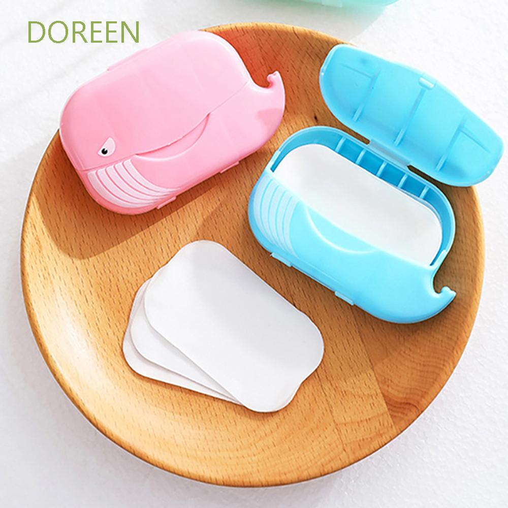 (Hàng Mới Về) Hộp 50 Xà Phòng Giấy Sử Dụng Một Lần Tiện Lợi Cho Du Lịch