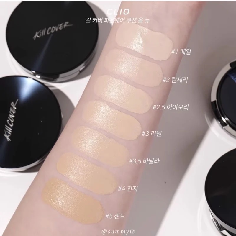 Phấn Nước Cushion Che Phủ Hoàn Hảo Lâu Trôi CLIO Kill Cover Founwear All New SPF50+ PA+++ (Tặng kèm lõi)