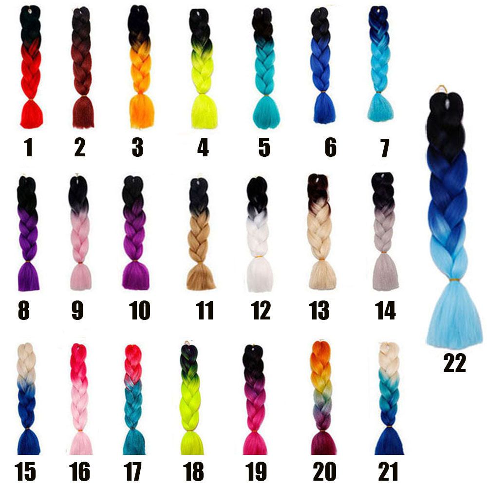 Bộ tóc giả tết bím nhuộm màu ombre phong cách châu Phi