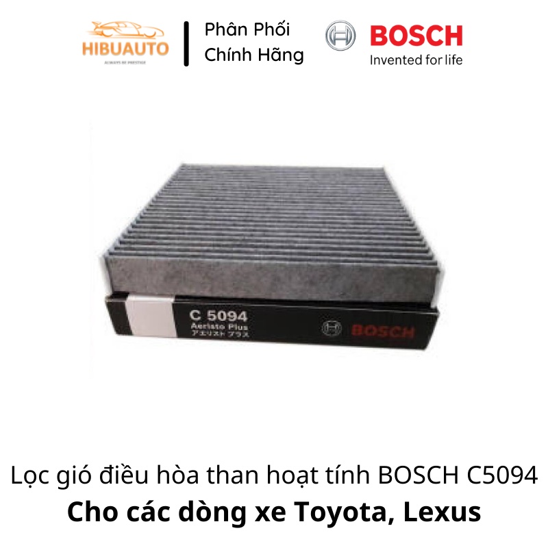 Lọc gió điều hòa BOSCH C5094 cho các dòng xe Toyota, Lexus - có lớp than hoạt tính