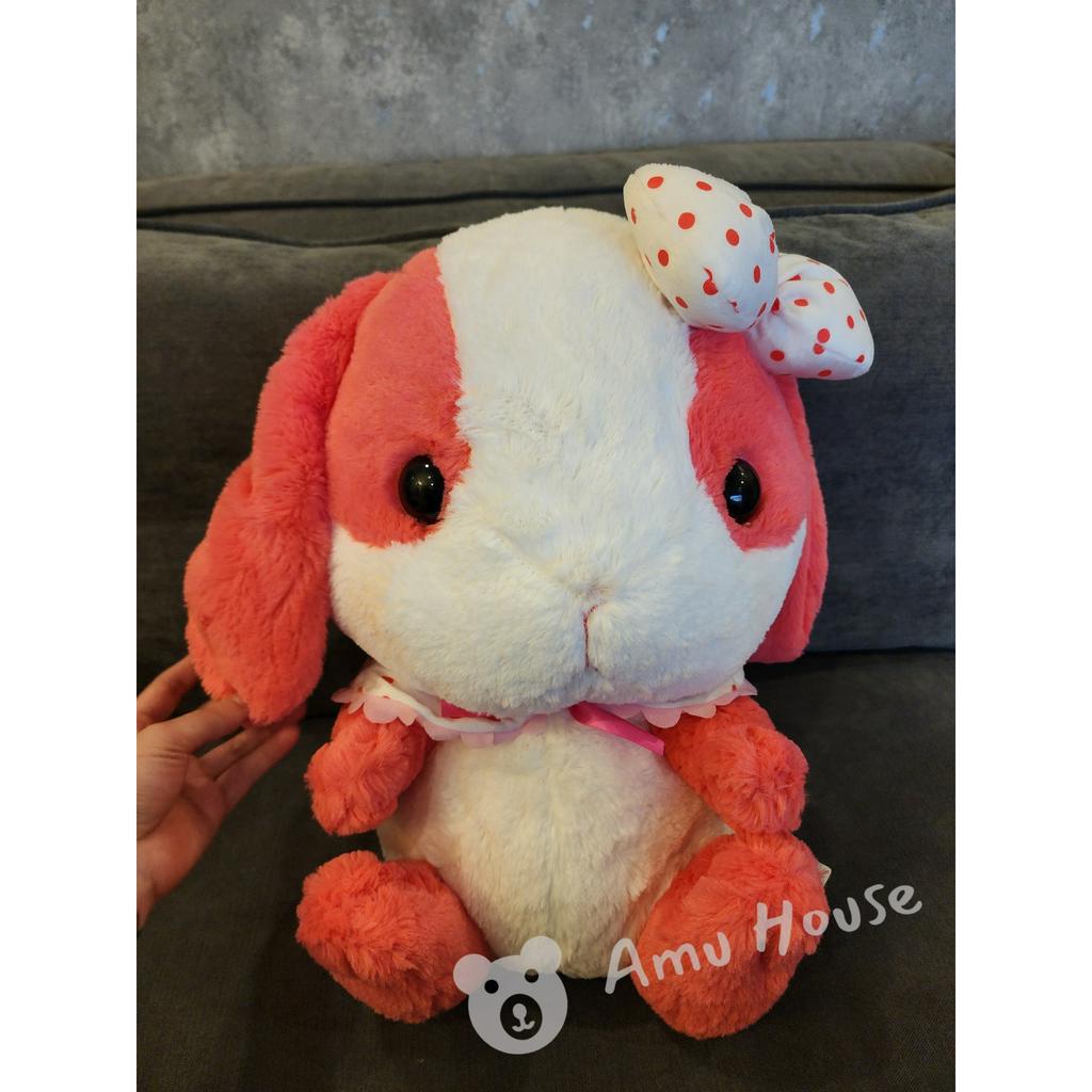 Gấu bông Thỏ bông Amuse Nhật Bản / Thỏ bông hồng đeo nơ, thỏ bông quàng khăn, thỏ bông đội mũ,...