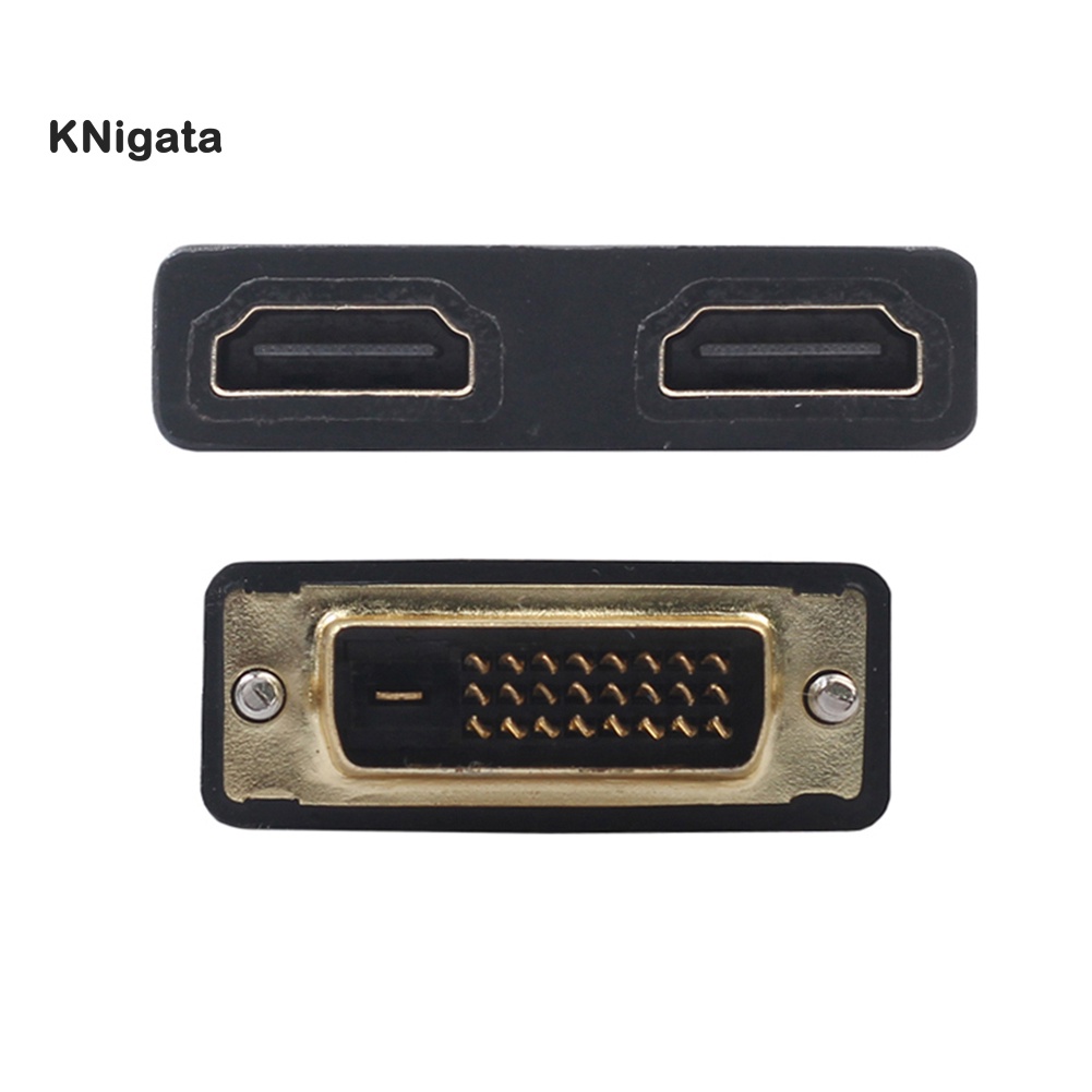 {KNK} Dual HDMI-compatible Female to DVI 24+1 Male Adapter Cable Bi-Directional Converter Wire