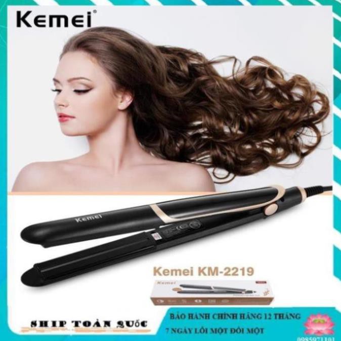 Máy uốn tóc kemei KM2219 cho mái tóc đẹp kiểu dáng mới  - chưc năng uốn cụp - ép - uốn phồng - làm xoăn -  mini