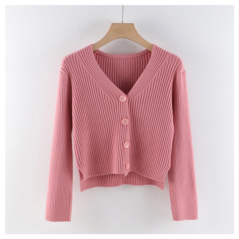 Áo cardigan IELGY dệt kim mềm mại cổ chữ V tay dài dáng ôm phong cách thời trang cho nữ