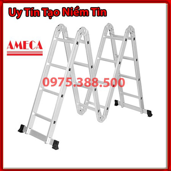 Thang nhôm gấp 4 đoạn AMECA AMC-M204 chữ A cao 2.3m