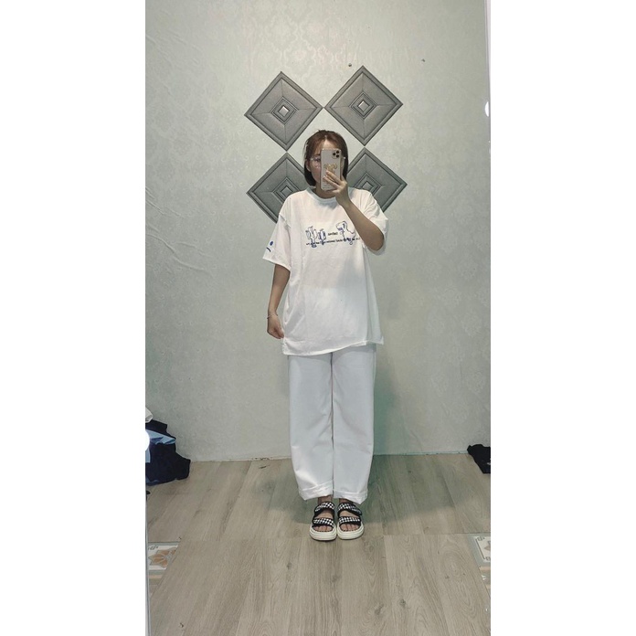 ( SALE HÓT ) Set Đồ Áo Thun Áo phông Nữ Tay Lỡ unisex Kèm Quần ống rộng Ulzzang - ZADOLA FASHION