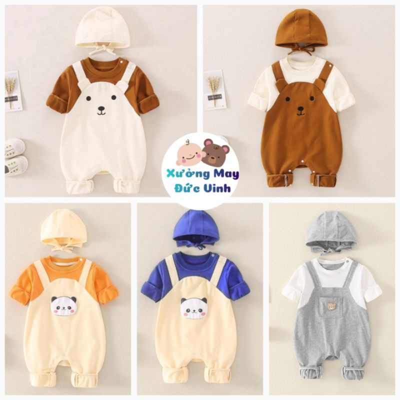 body gấu yếm + mũ cho bé thu đông