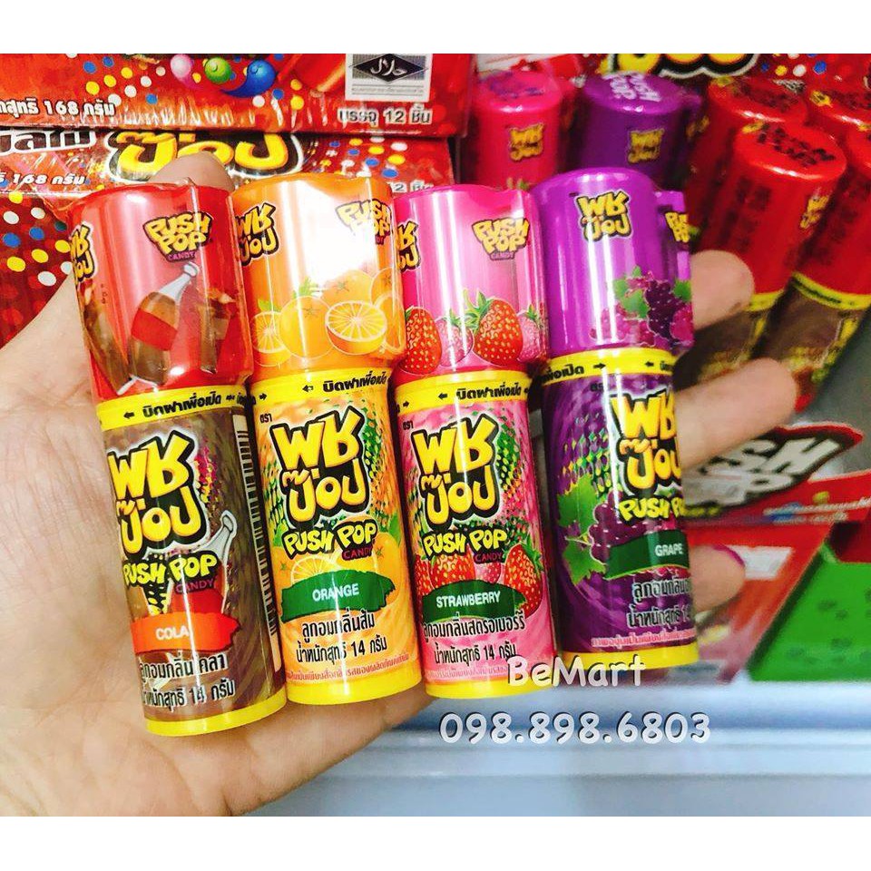 (SET 2 ỐNG) Kẹo son môi PUSH POP CANDY - Thái Lan