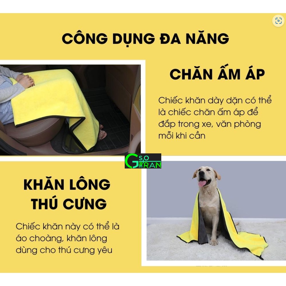 [HCM] Khăn Lau Xe Ô Tô Đa Năng Siêu Thấm Kích Thước 30cm x 30cm