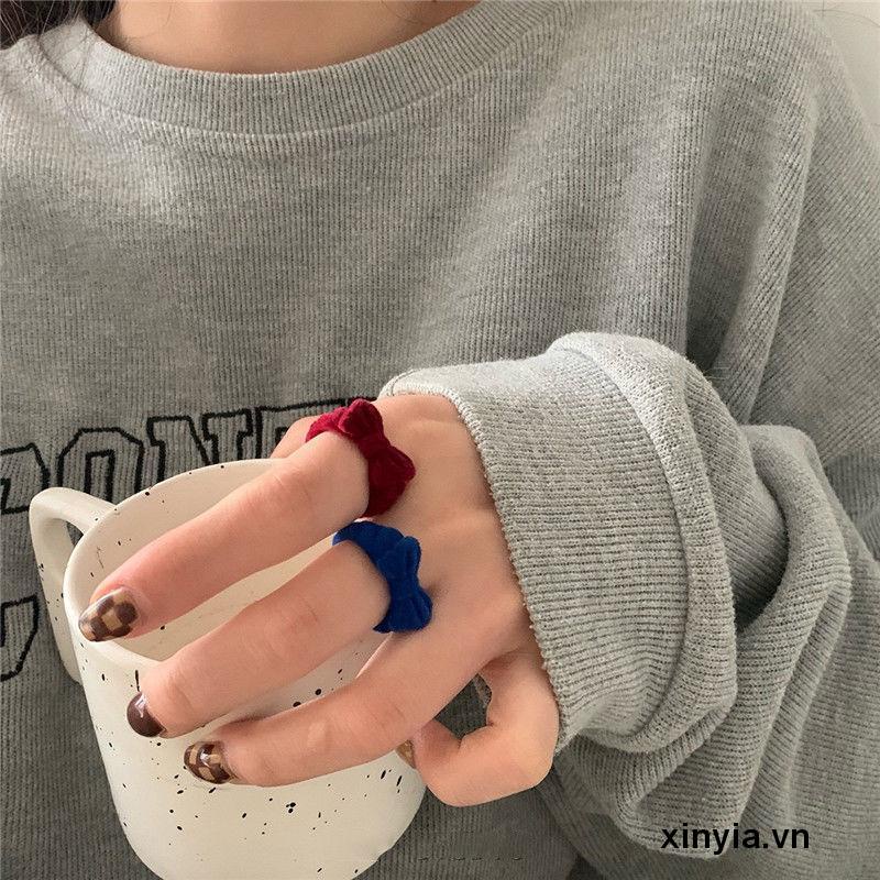 Nhẫn đeo ngón tay dạng hở điều chỉnh được kích thước thiết kế nơ nhiều màu sắc tùy chọn thời trang dành cho nữ