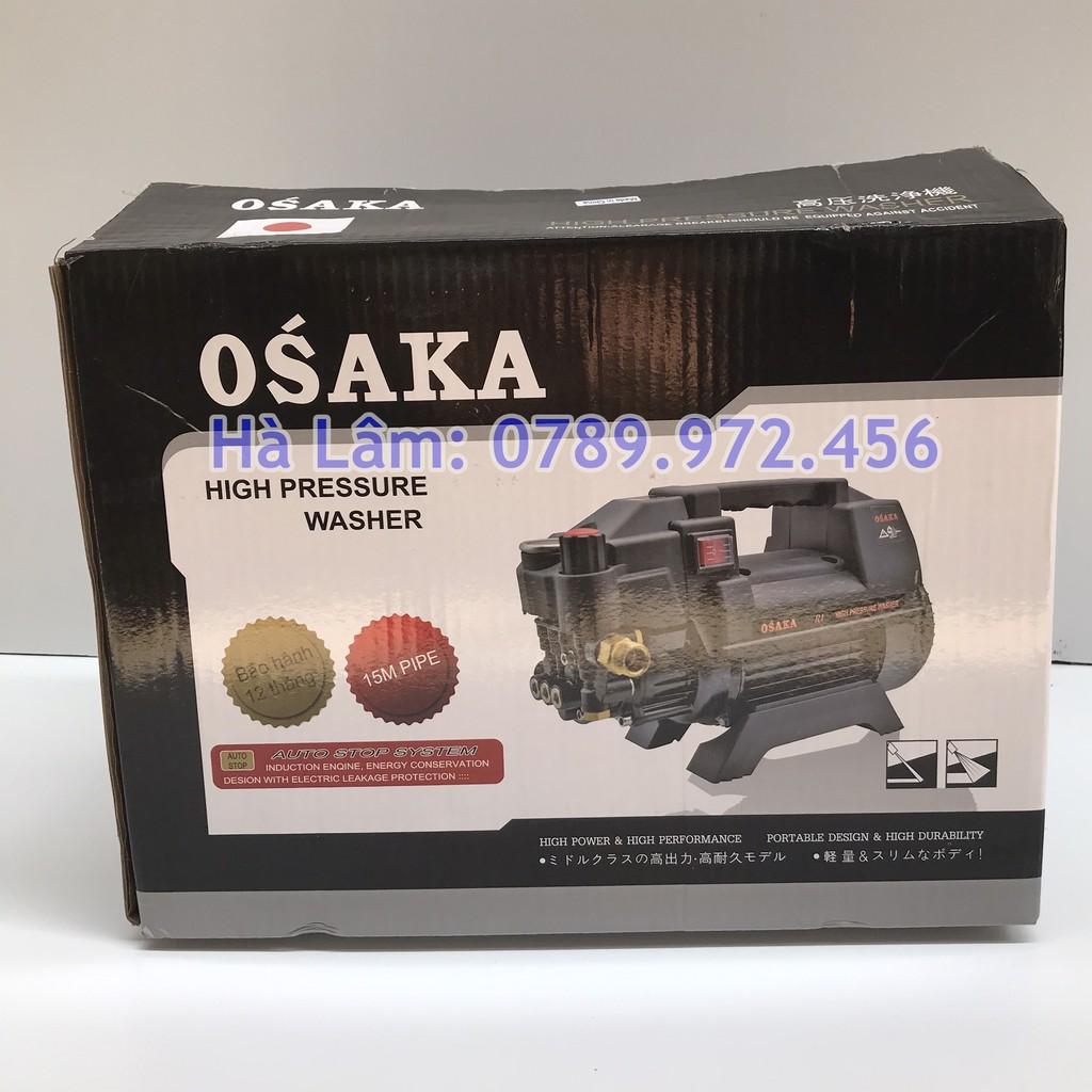 Máy Rửa Xe Chỉnh Áp Osaka R1 2800W, Bảo Hành 6 Tháng, Cam Kết Chính Hãng, Tặng Kèm Súng Nối Dài