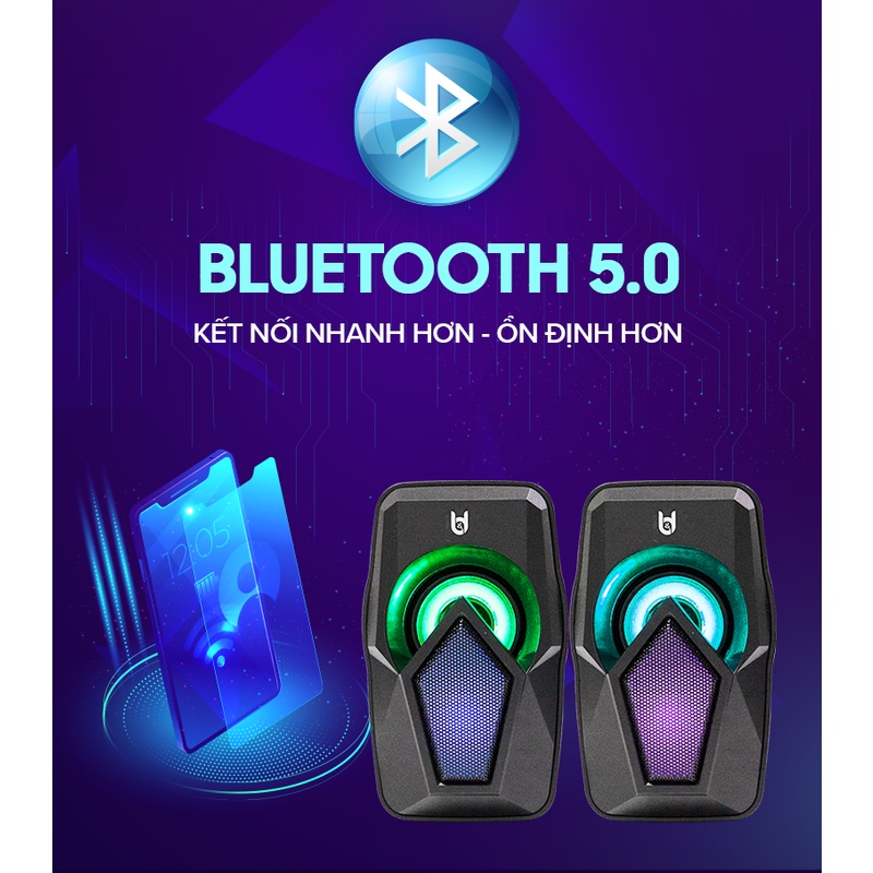 Loa vi tính B Y BD-110, USB hiệu ứng LED RGB bảo hành 12 tháng.