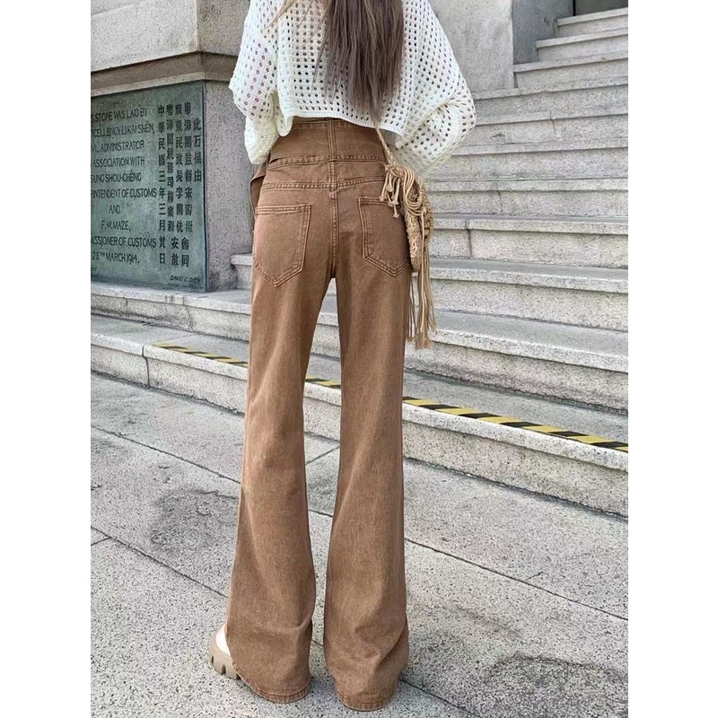 Quần Jeans Dài Ống Loe Thời Trang Dành Cho Nữ